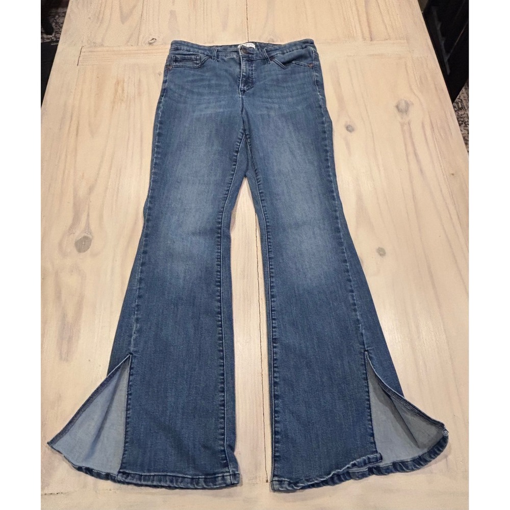 Sofia Jeans by Sofia Vergara Melisa Flare High Rise Side Slit Blue Jeans 10S